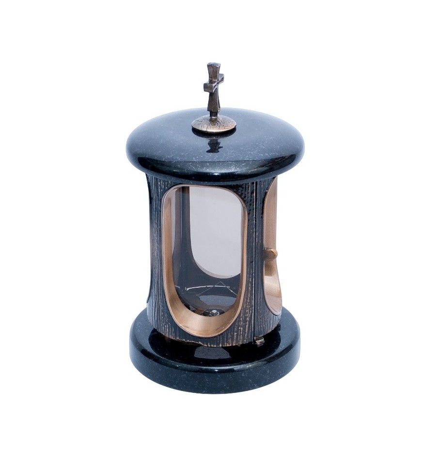 LAMPION MOSIĄDZ+GRANIT CIEMNE ZŁOTO