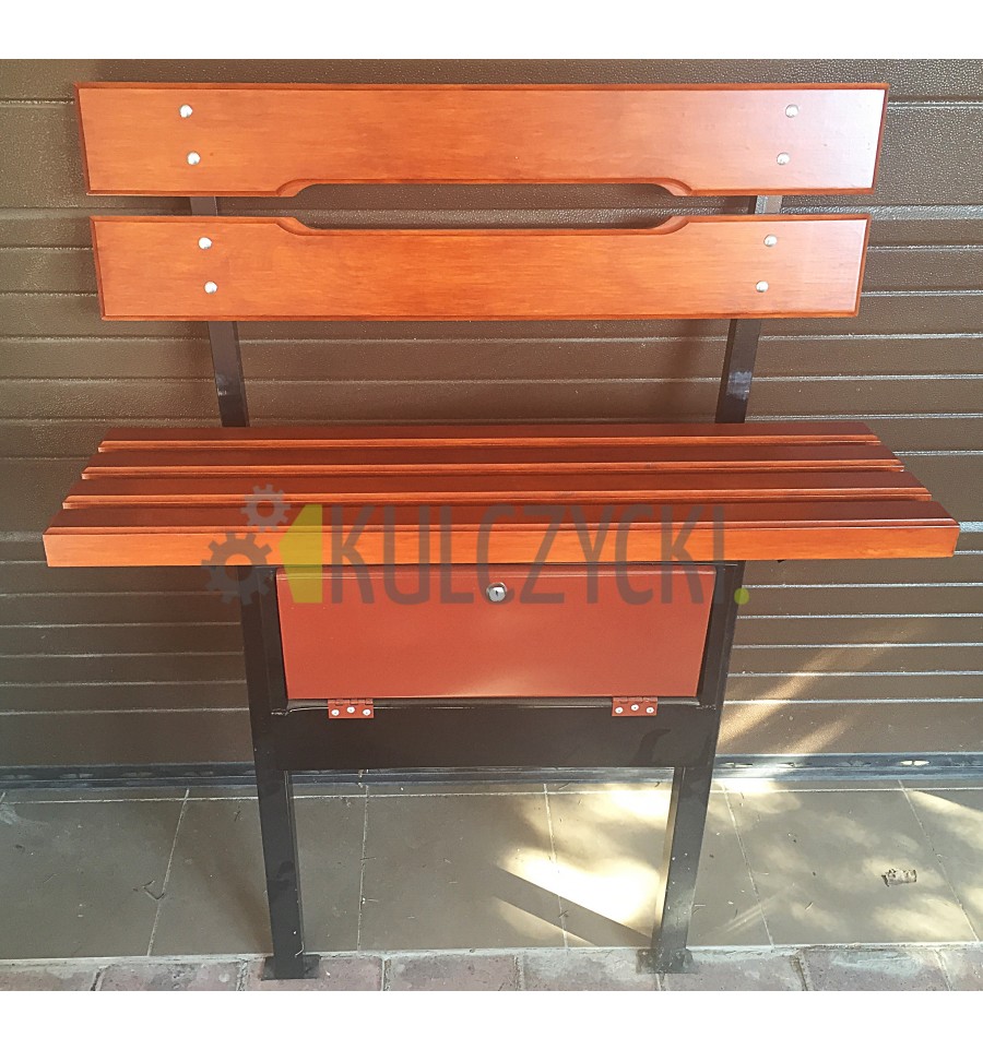 Ławka cmentarna z oparciem i ze schowkiem