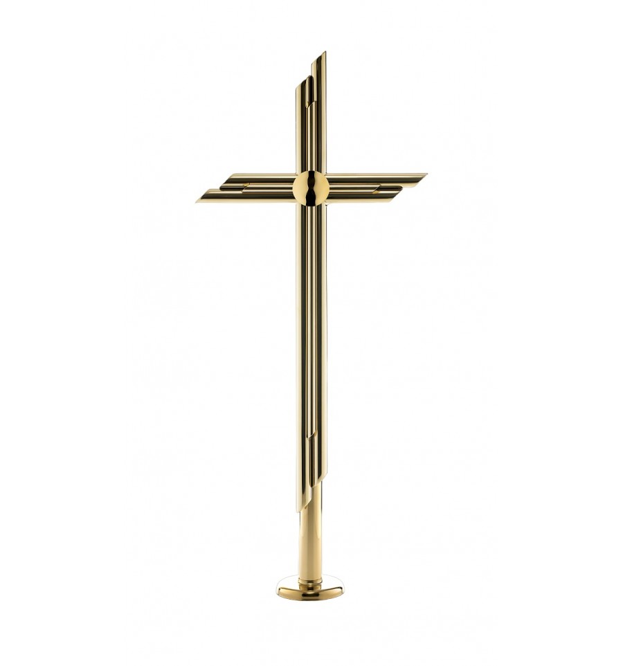 KRZYŻ STOJĄCY KT4 złoty Z TRZECH RUREK